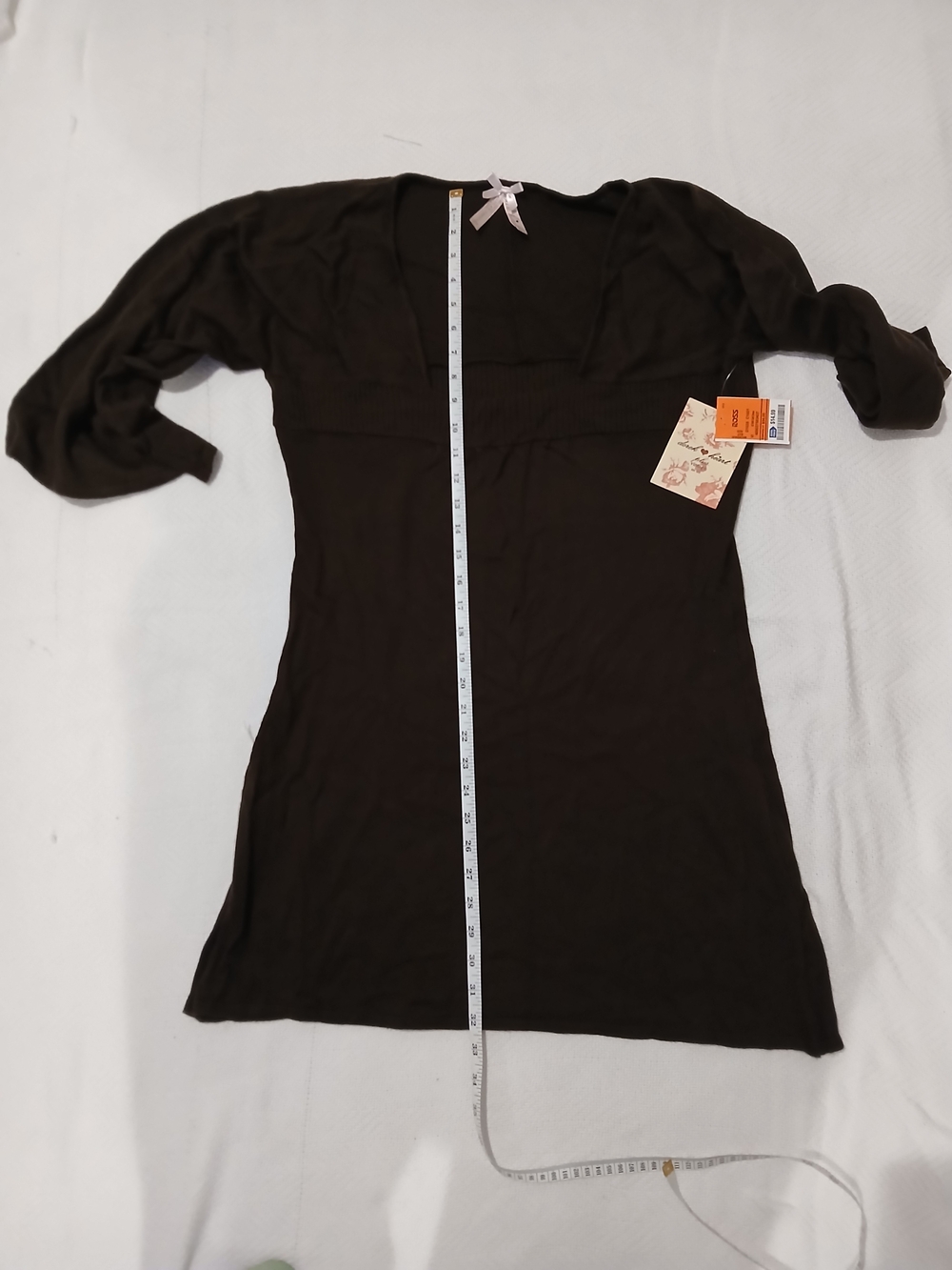 Derek Heart Dark Brown V-Neck Empire Waist Tunic